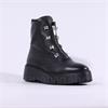 Wonders Bristol Front Zip Stud Boot - Black Leather